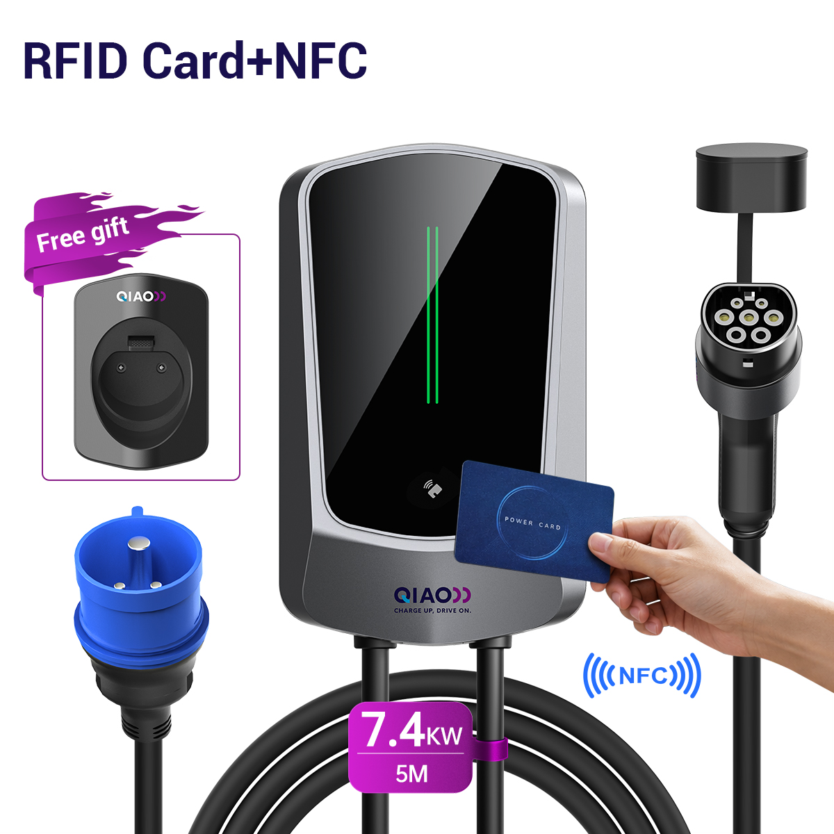 Evse Charging Station Rfid - 7.4KW/11KW/22KW EV Charging Station CEE Plug