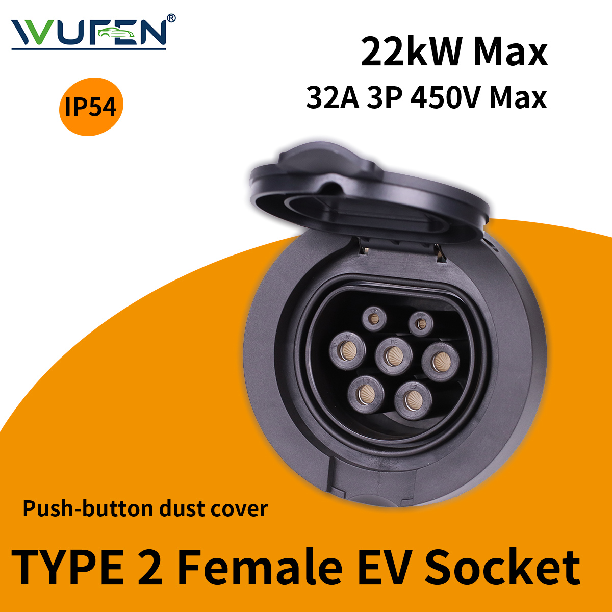 Ev Charging Socket Type 2 22Kw - WUFEN EV Charger Socket Installed IEC