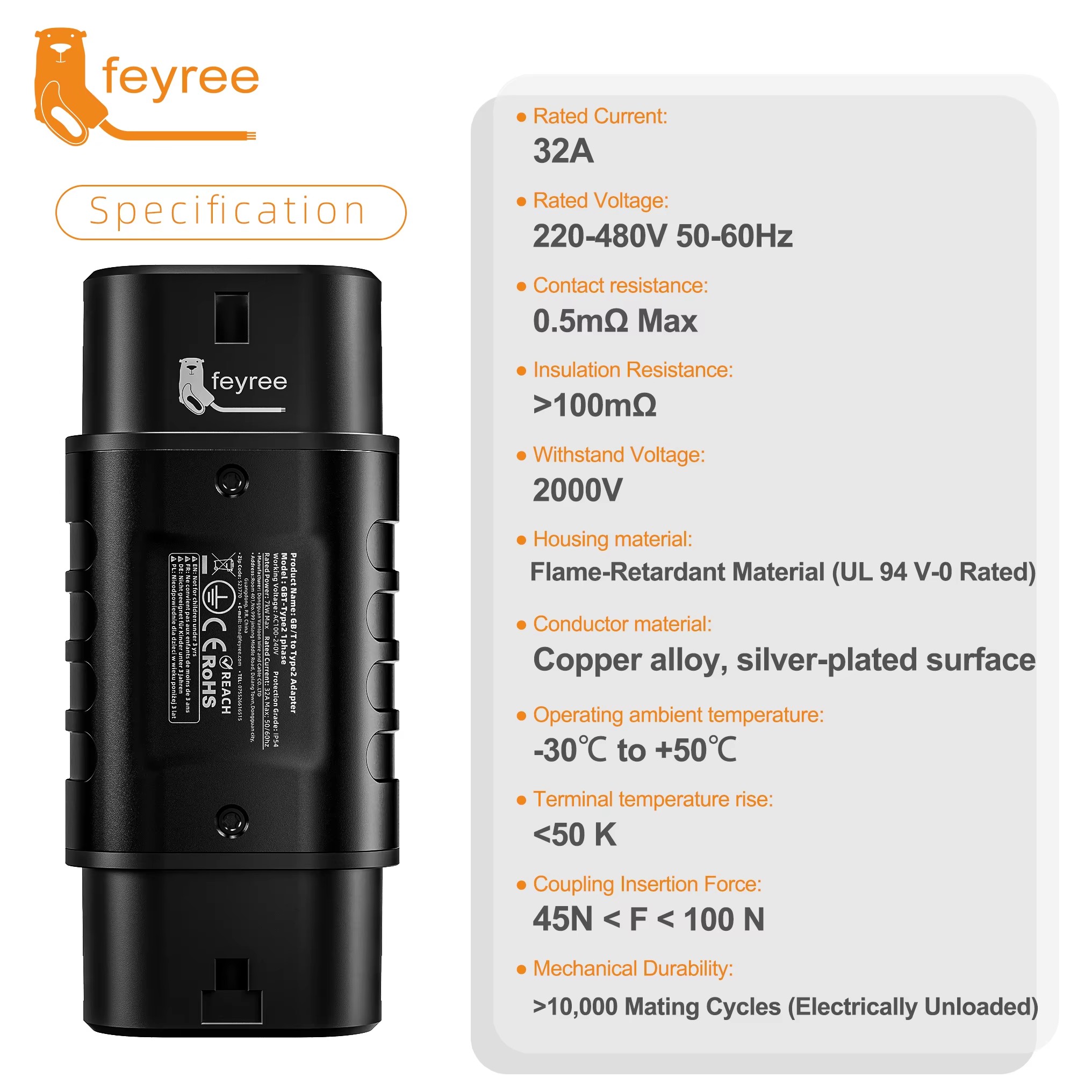 Ev Charger 7Kw Single Phase - Feyree EV Charger Station Adapter GBT