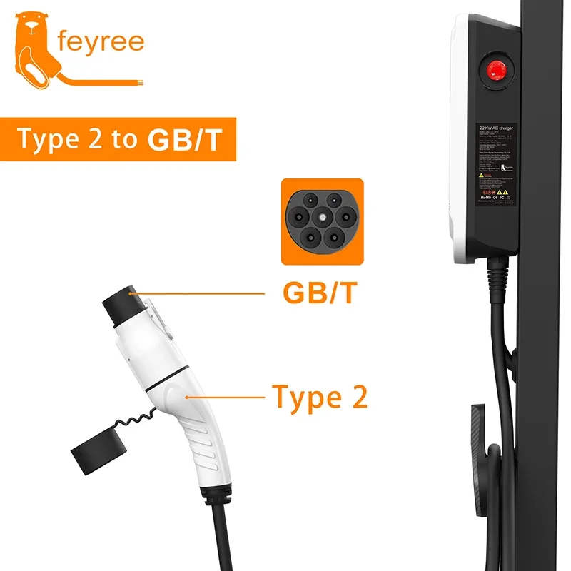 Ev Charger Adapter Type 2 To Type 1 - Feyree EV Charger Adapter Type 2