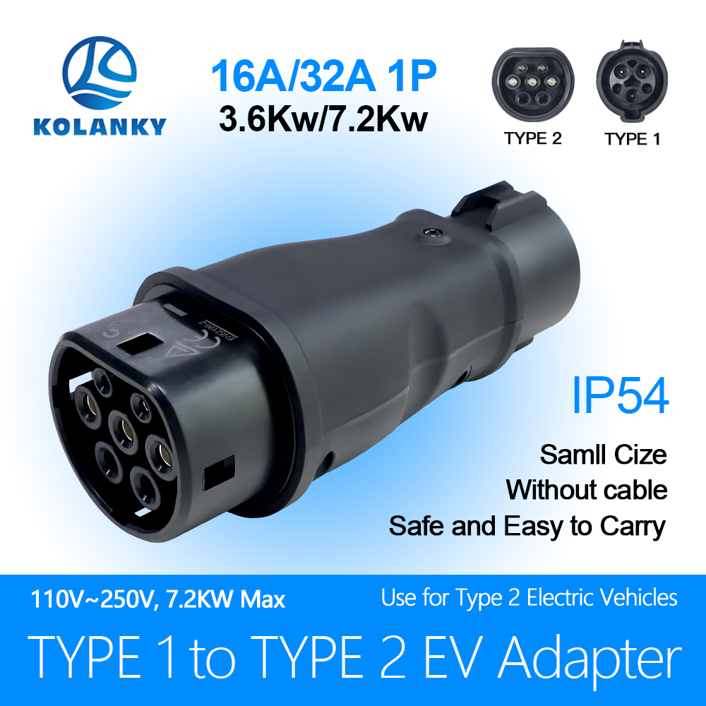 Ev Charger Adapter Type 2 To Type 1 - Kolanky Type1 to Type2 EV Charger