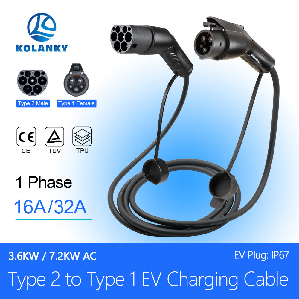 Ev Charging Cable Type 2 32A - Kolanky 32A 7.2KW EV Charging Cable