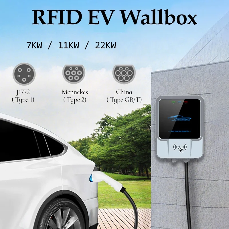 Type 2 SAE J1772 22KW 3 Phase  - огляд і ціна Ev Charger 22Kw Wallbox Type 2