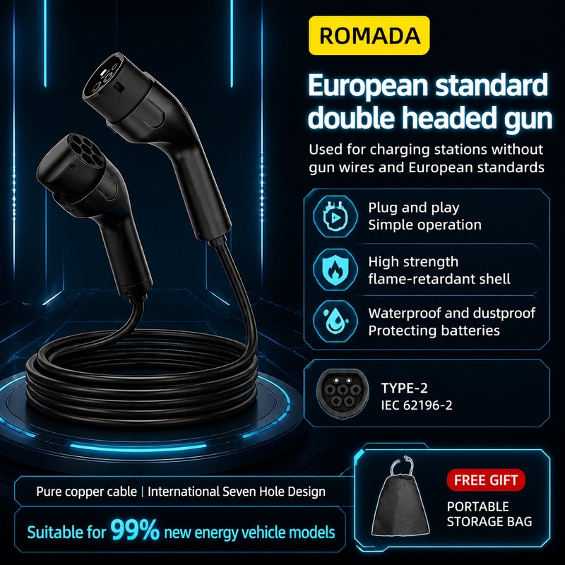 22KW ROMADA Type 2 Dual-head I - огляд і ціна Ev Charging Cable 5M 22Kw