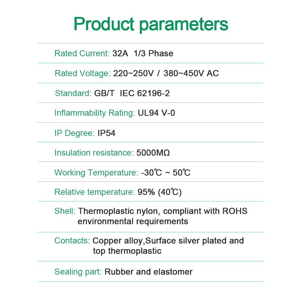 Chiefleed 32A GBT To Type2 EV  - огляд і ціна Ev Charging Socket Type 2 22Kw