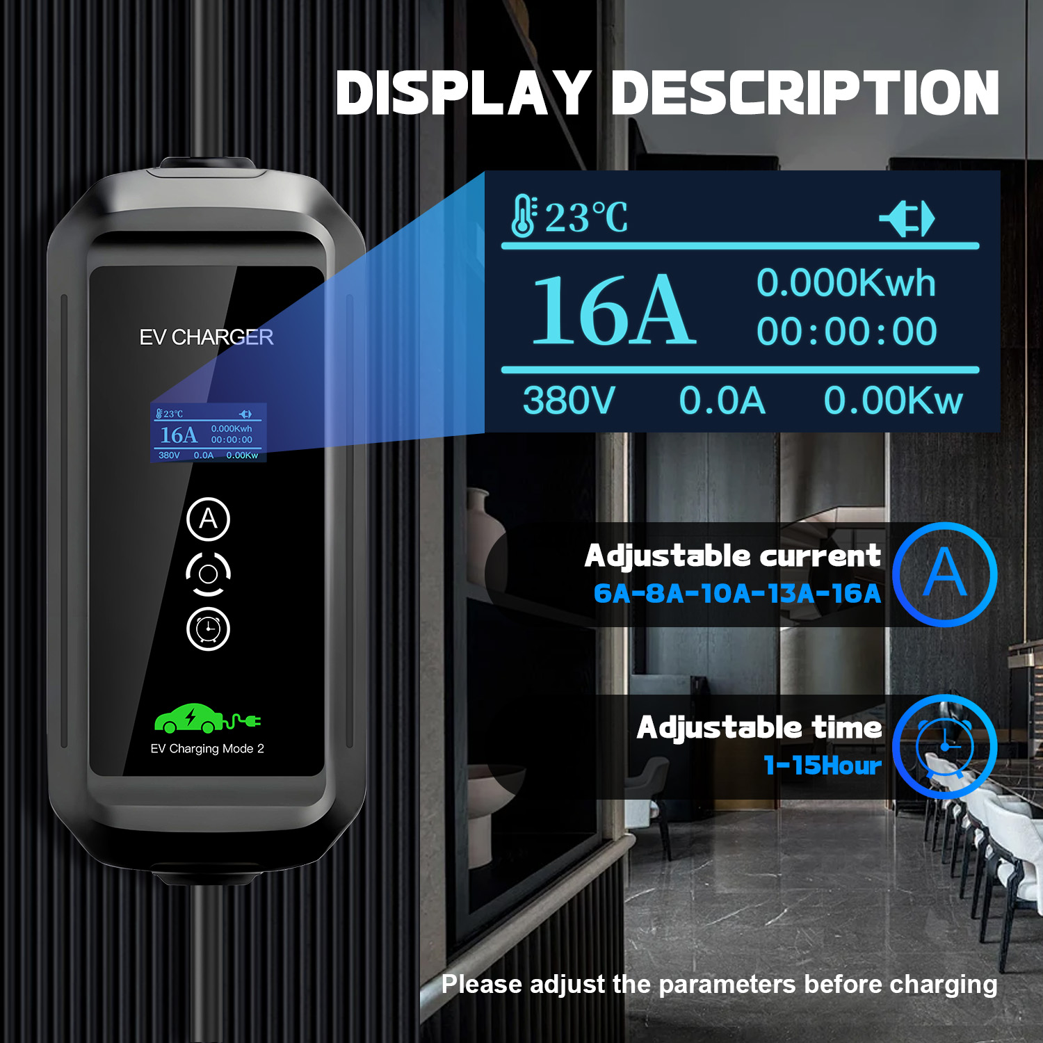 11KW 16A EV Portable Charger T - огляд і ціна Ev Charger 11Kw Three Phase