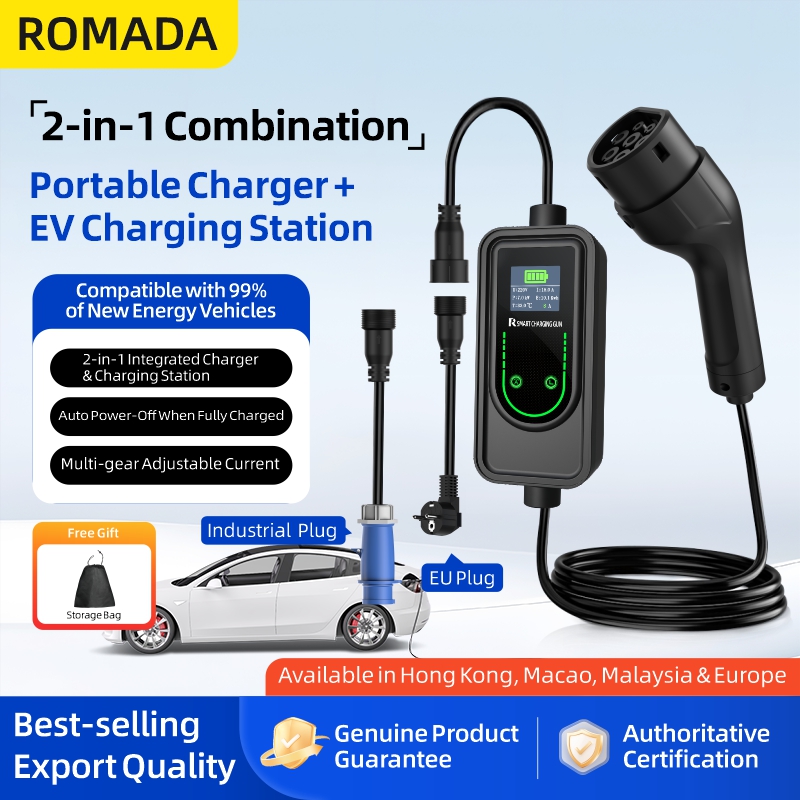 32A 7.2KW Portable EV Charger  - огляд і ціна Ev Charging Cable Type 2 32A