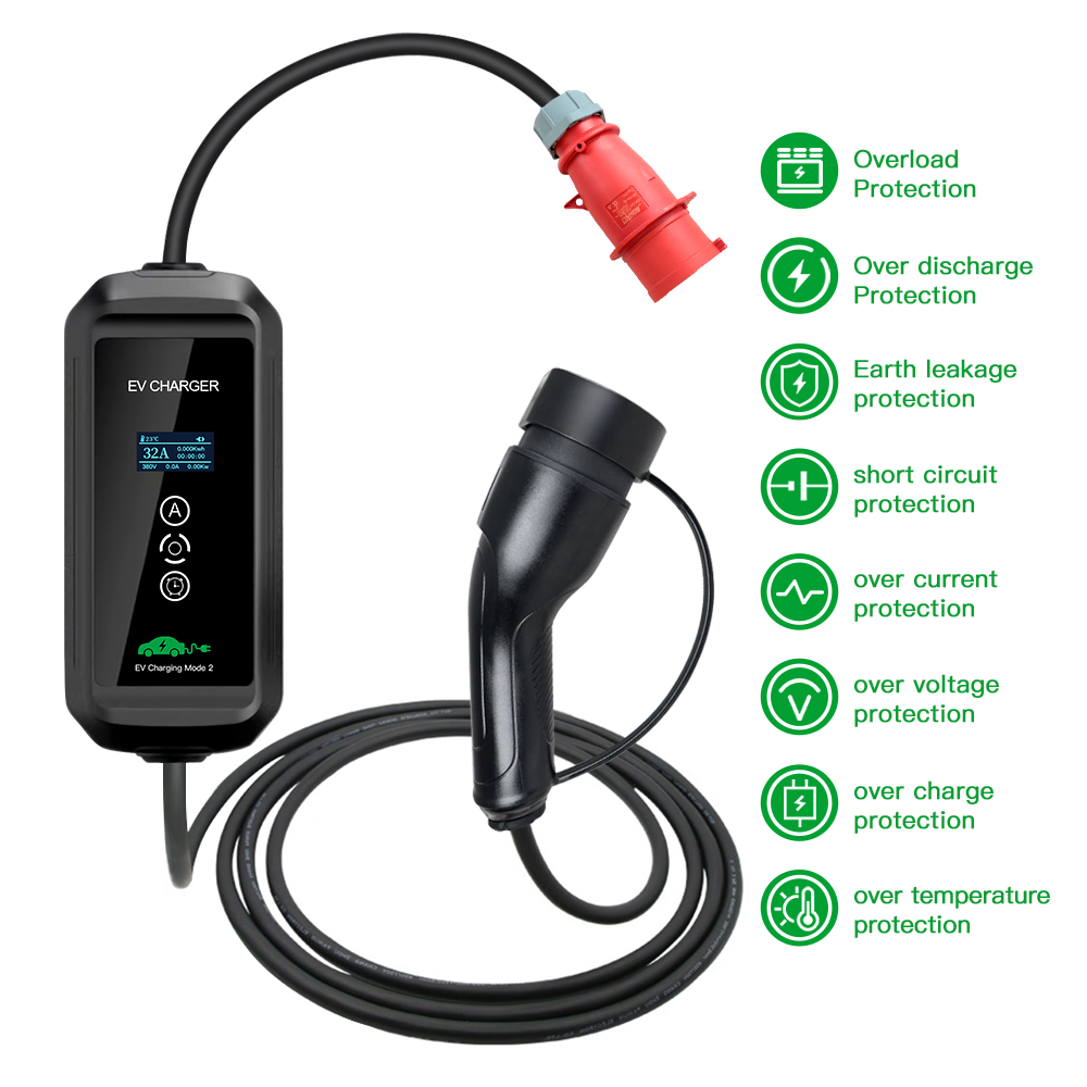 EV Charger 22kw 3 Phase Type 2 - огляд і ціна Ev Charging Cable 5M 22Kw