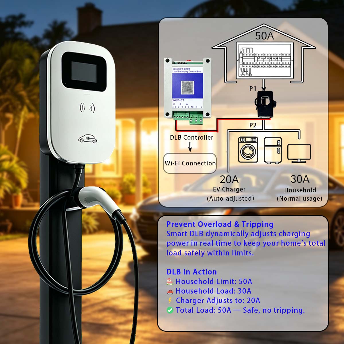 JIGU Dynamic Load Balancing EV - огляд і ціна Ev Charger Load Balancing