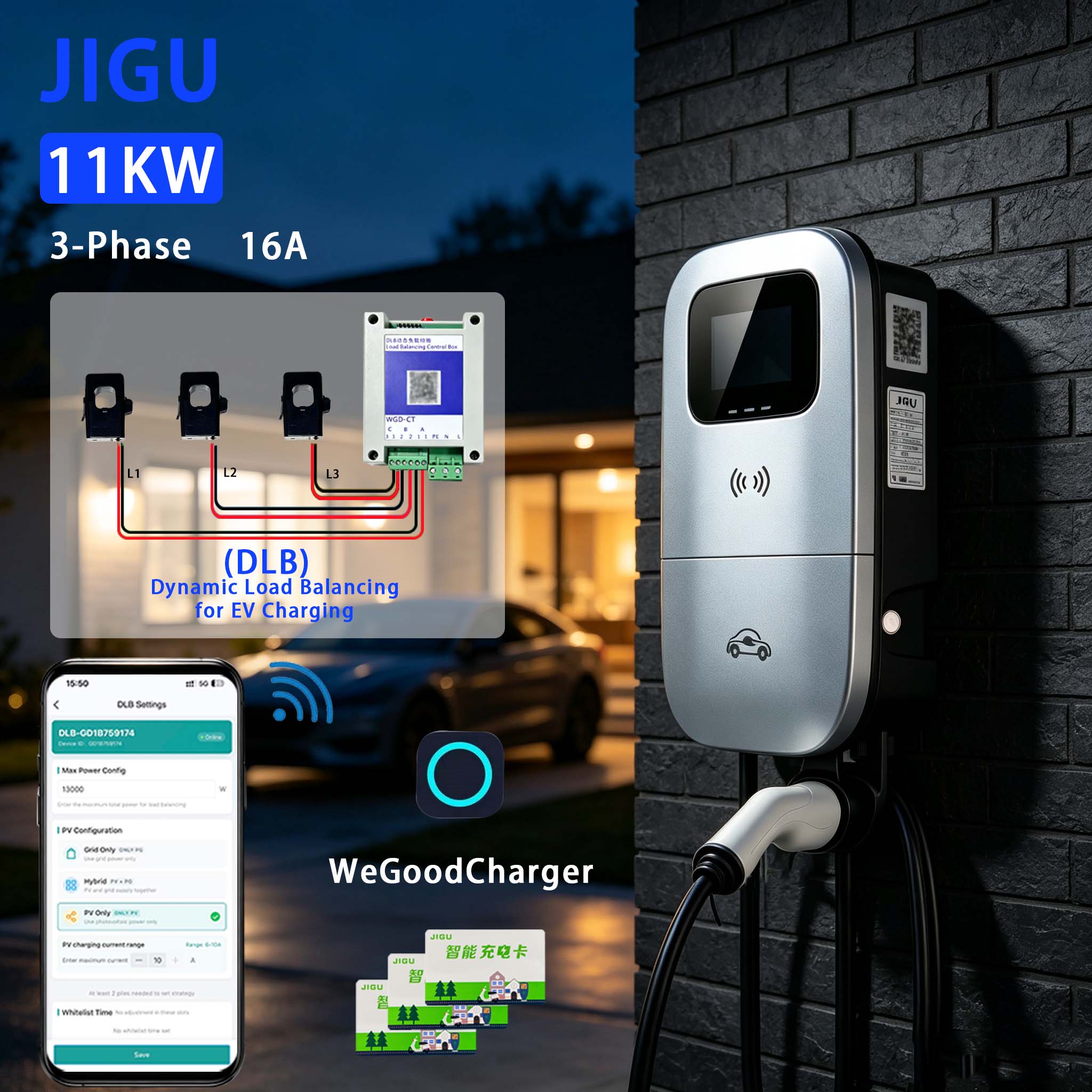 JIGU Dynamic Load Balancing EV - огляд і ціна Ev Charger Load Balancing