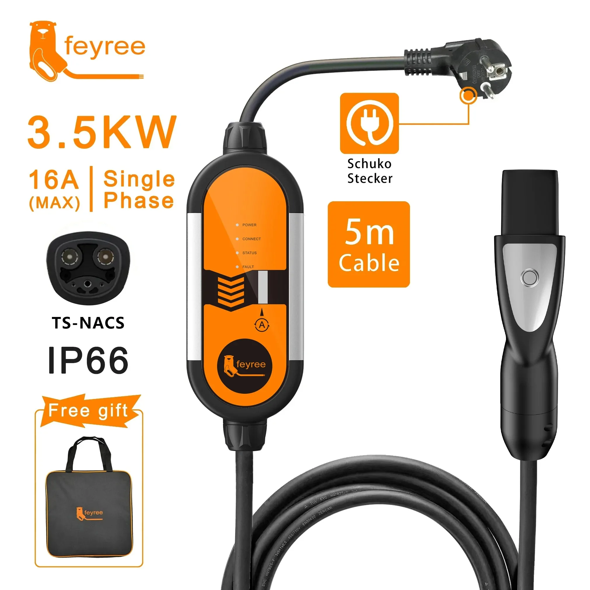 Portable EV Charger Feyree 3.5 - огляд і ціна Portable Ev Charger 16A Adjustable