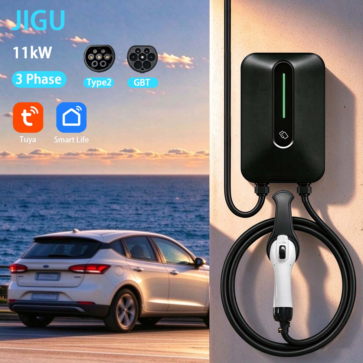 JIGU 11kW EV Charger Three-pha - огляд і ціна Ev Charger 11Kw Three Phase