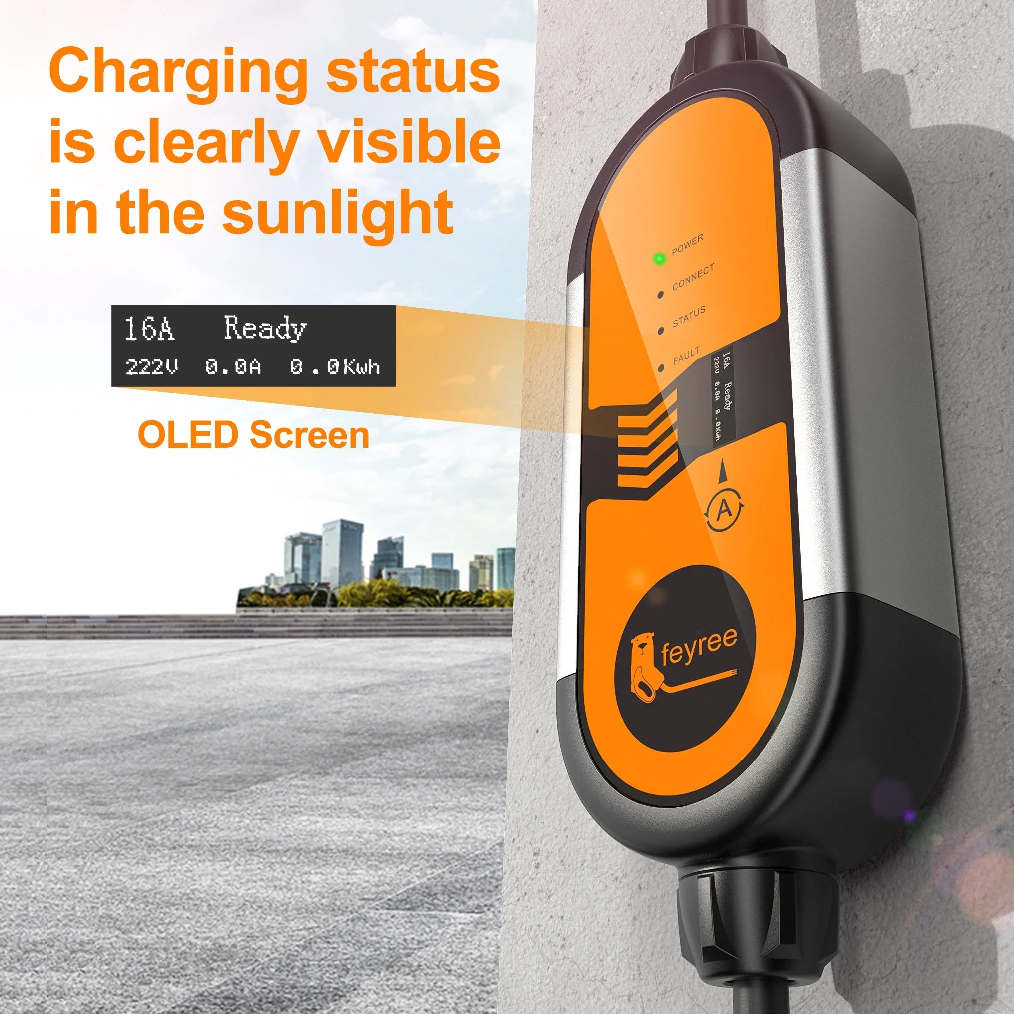Feyree Type2 3.5KW 16A 1Phase  - огляд і ціна Portable Ev Charger 16A Adjustable