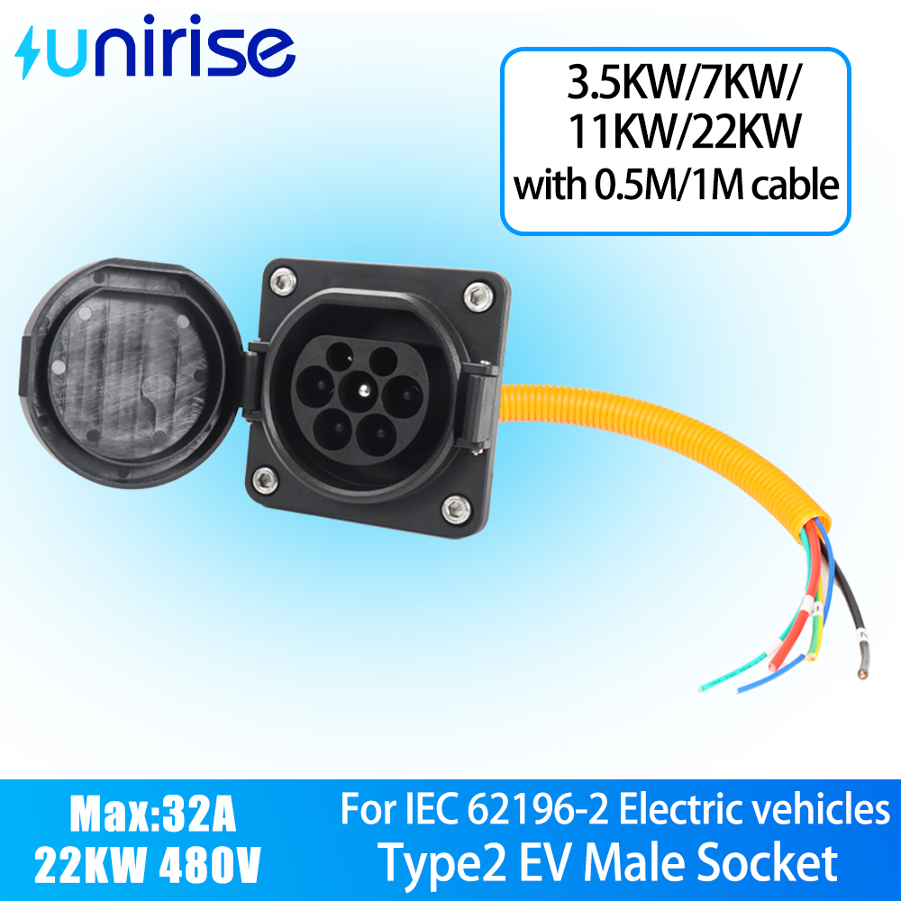 Unirise Type2 EV Car Socket wi - огляд і ціна Ev Charging Cable Type 2 32A