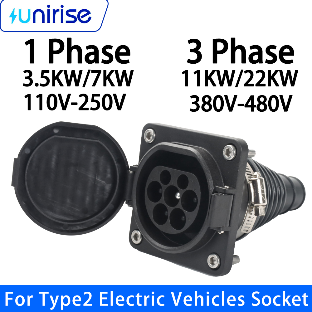 Unirise Type2 EV Car Socket wi - огляд і ціна Ev Charging Cable Type 2 32A