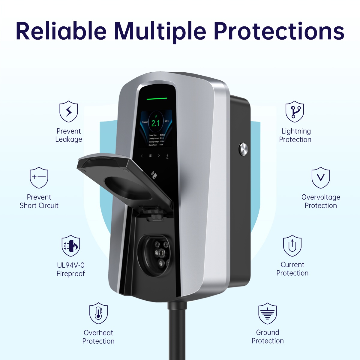 7.4KW Type2 EV Charger Socket  - огляд і ціна Ev Charger 22Kw Wallbox Type 2