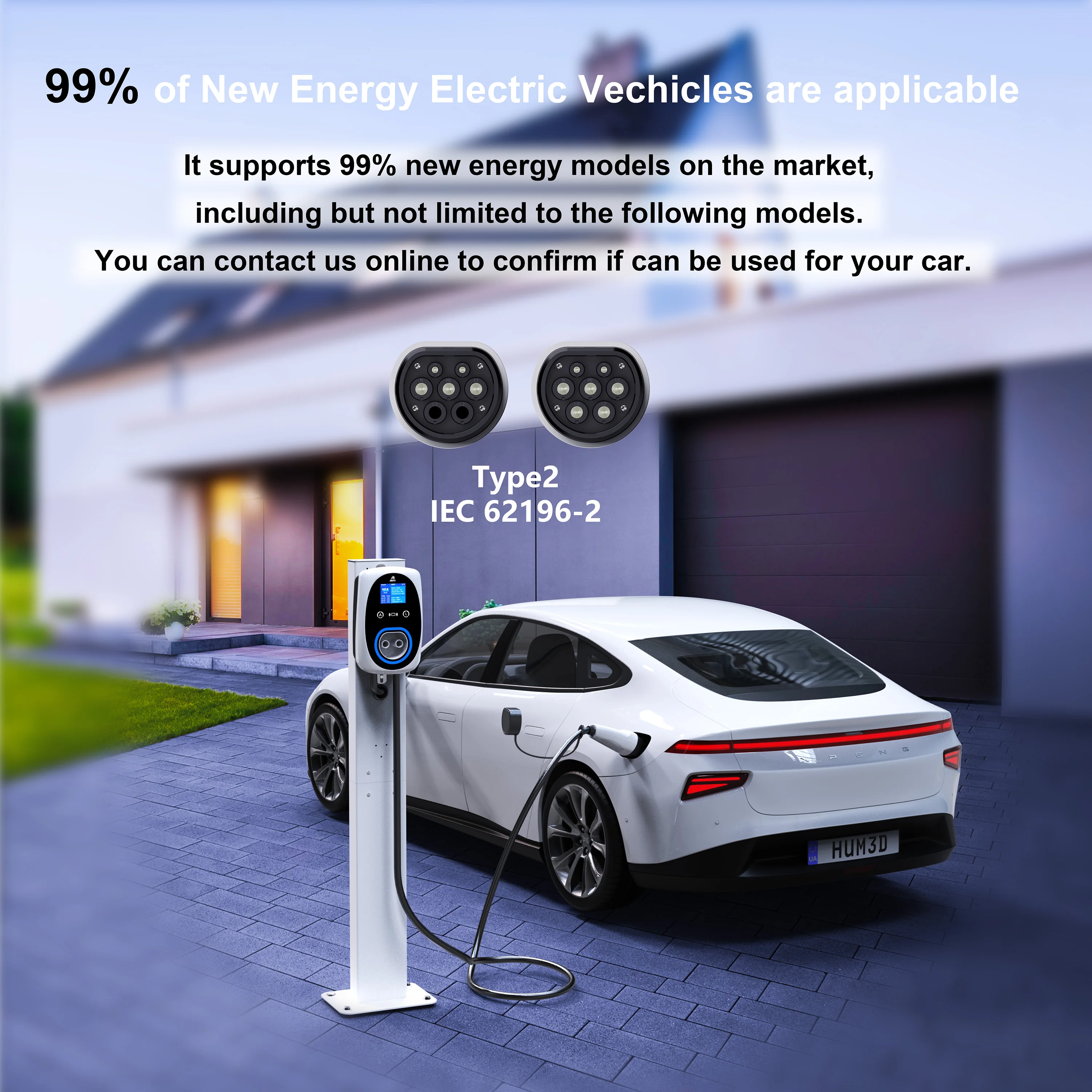 GWUYU EV Charger 32A 7.6KW EVS - огляд і ціна Ev Charger 22Kw Wallbox Type 2