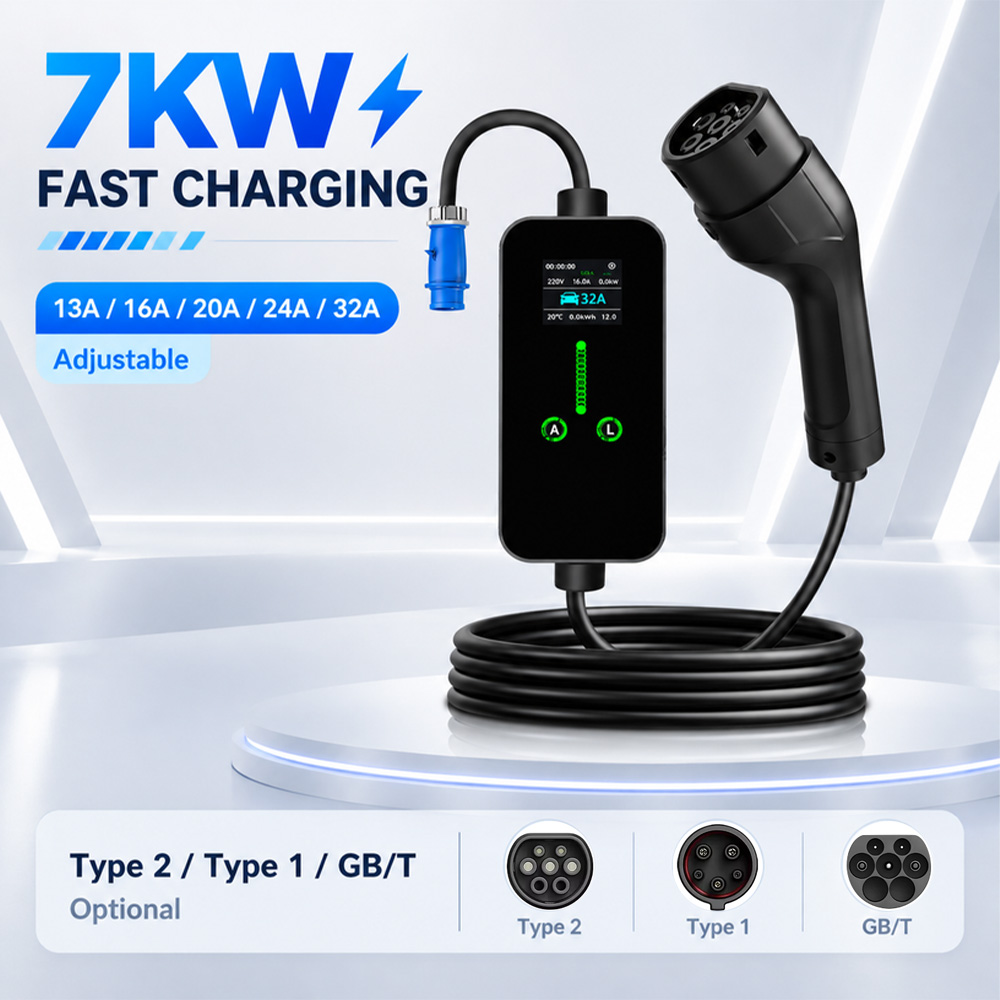 7.2KW 32A Portable Type2 IEC62 - огляд і ціна Ev Charging Cable Type 2 32A