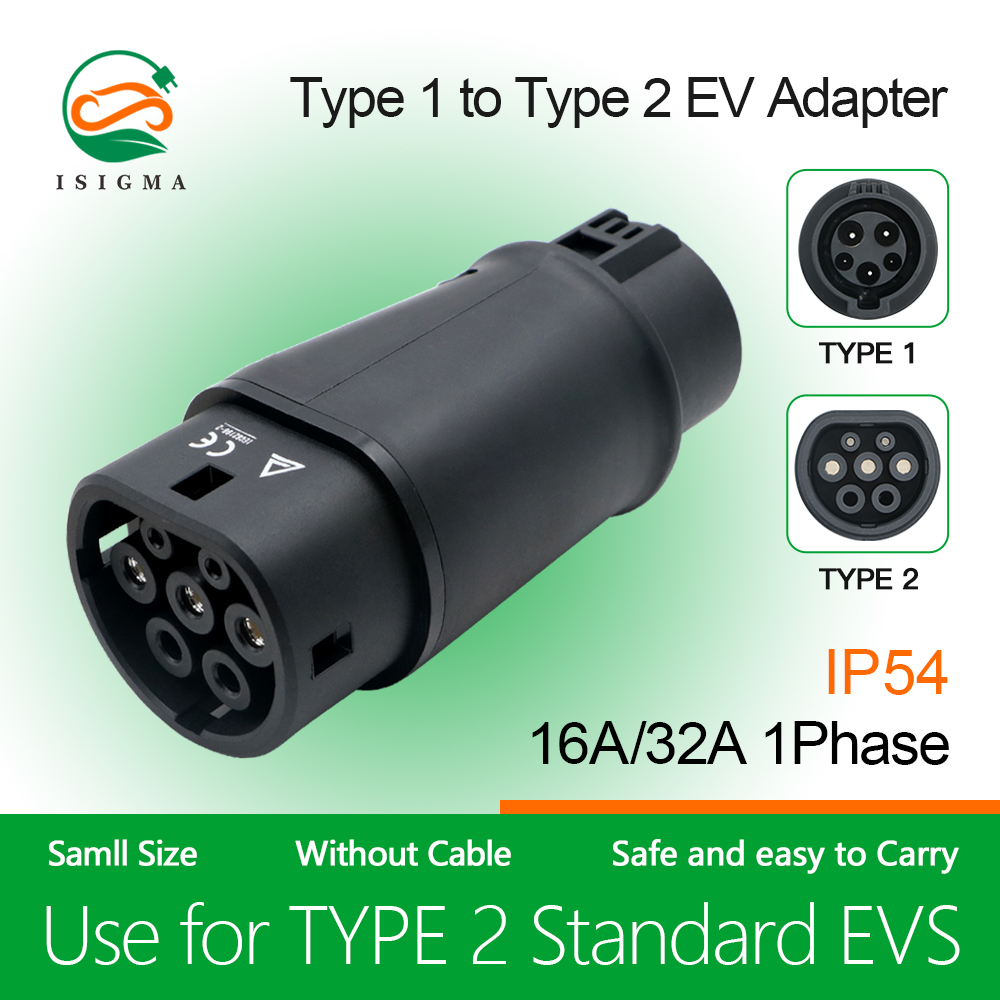 ISIGMA 32A 7.2KW EV Charger Ad - огляд і ціна Ev Charger Adapter Type 2 To Type 1