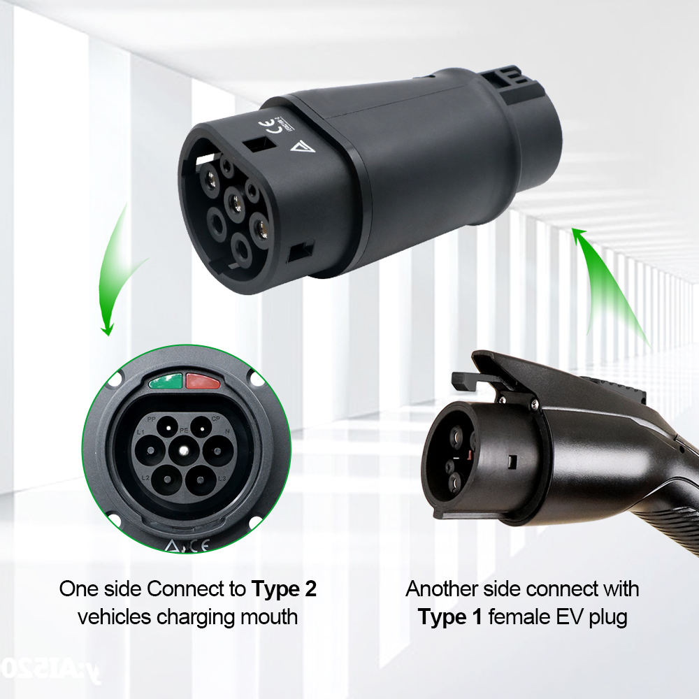 ISIGMA 32A 7.2KW EV Charger Ad - огляд і ціна Ev Charger Adapter Type 2 To Type 1