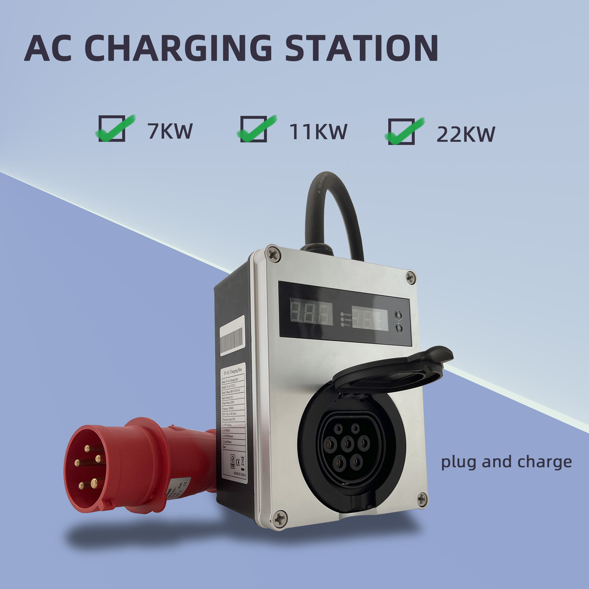 New Tary EV AC Portable Charge - огляд і ціна Ev Charging Socket Type 2 22Kw