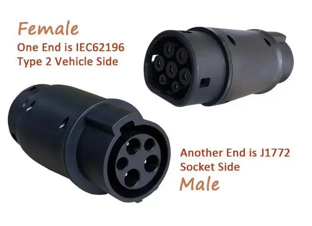 16A 32A EVSE Adaptor Electric  - огляд і ціна Ev Charger Adapter Type 2 To Type 1