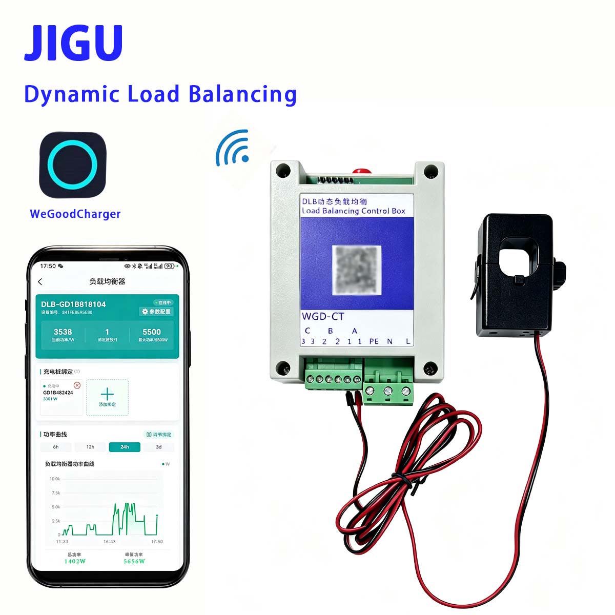 JIGU Single Phase Dynamic Load - огляд і ціна Ev Charger Load Balancing