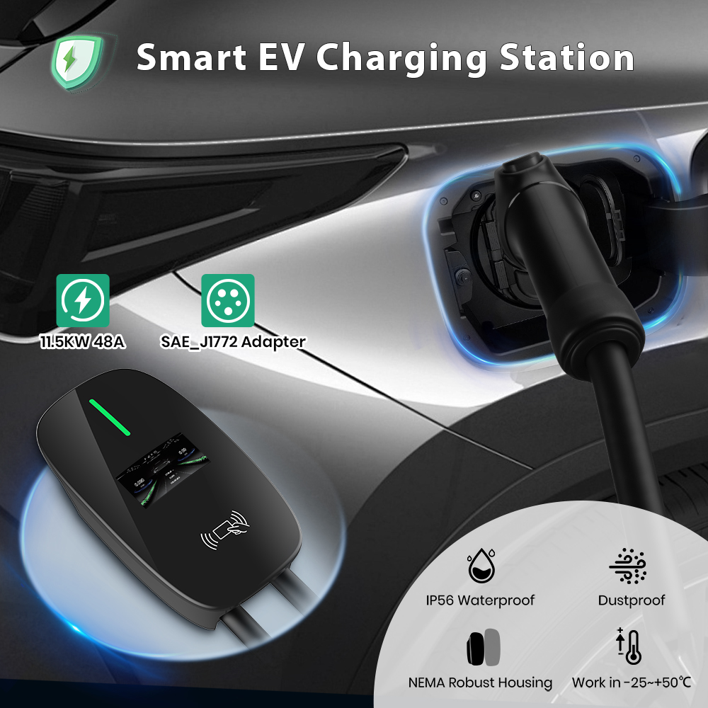 Junsun Level 2 EV Charger 48A  - огляд і ціна Evse Charging Station Rfid