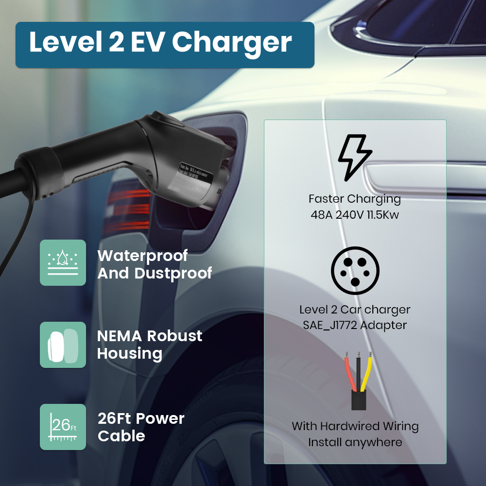 Junsun Level 2 EV Charger 48A  - огляд і ціна Evse Charging Station Rfid
