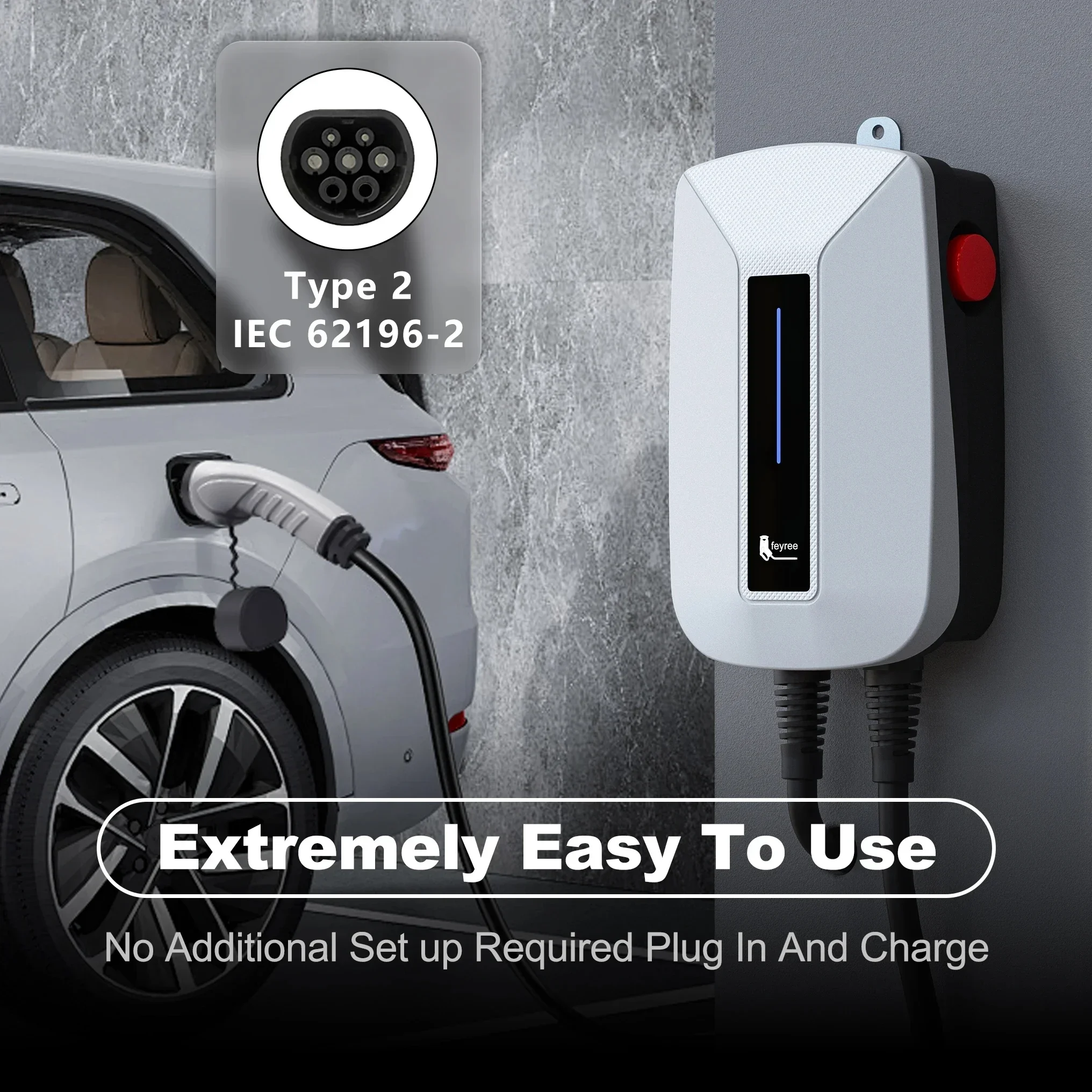 Feyree EV Charger Type2 Cable  - огляд і ціна Ev Charger 7Kw Single Phase