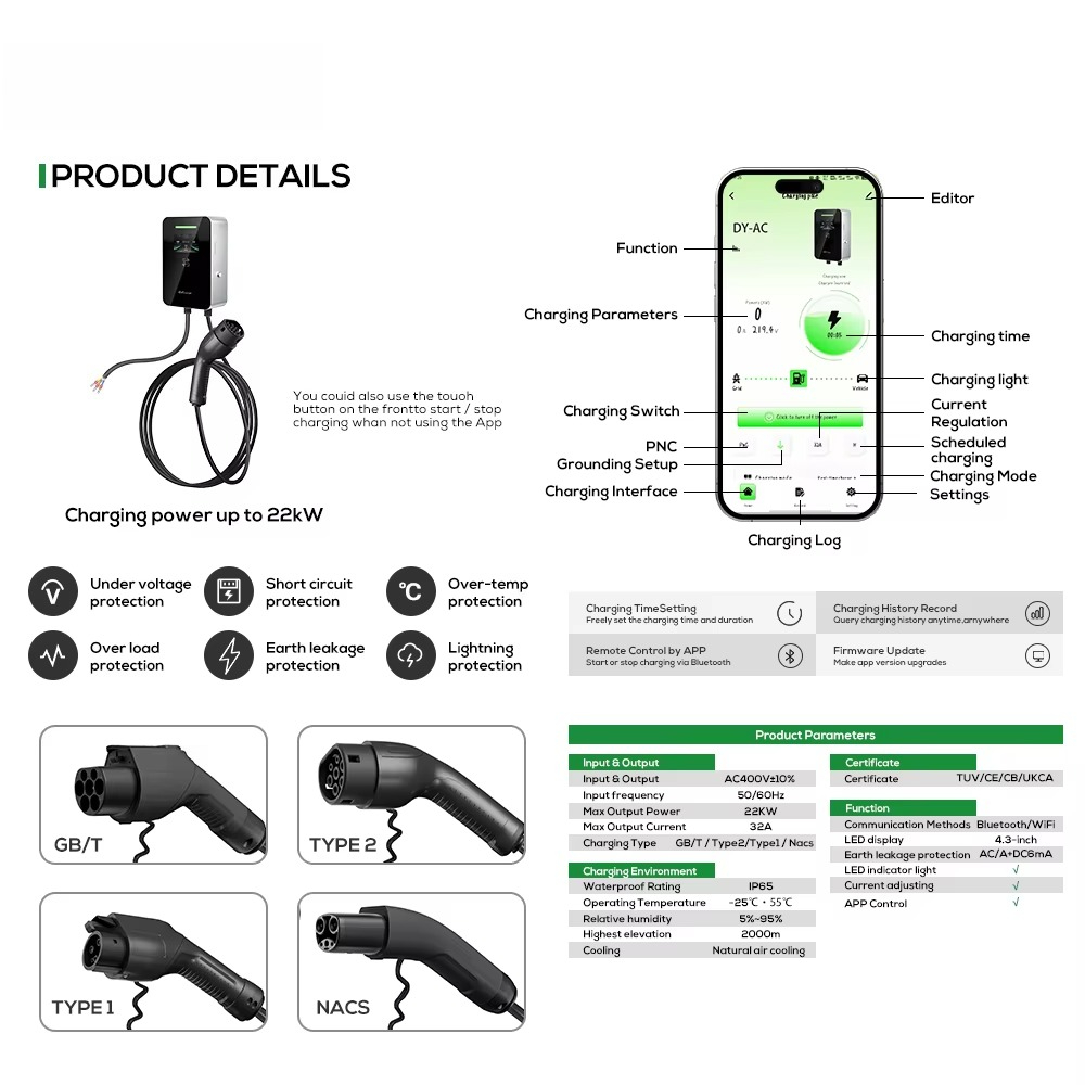 Ac Ev Wall Box Charger 11 kw 1 - огляд і ціна Ev Charger 11Kw Three Phase