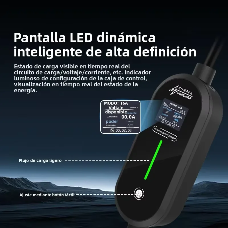 ROMADA 7KW 32A EV Portable Cha - огляд і ціна Portable Ev Charger 16A Adjustable