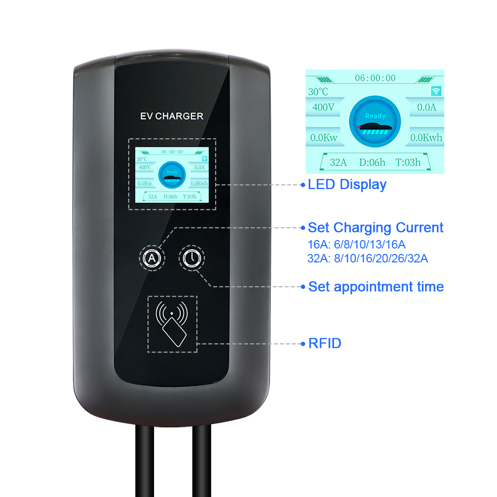 Kolanky 32A 7.2/22KW EV Chargi - огляд і ціна Ev Charging Cable 5M 22Kw