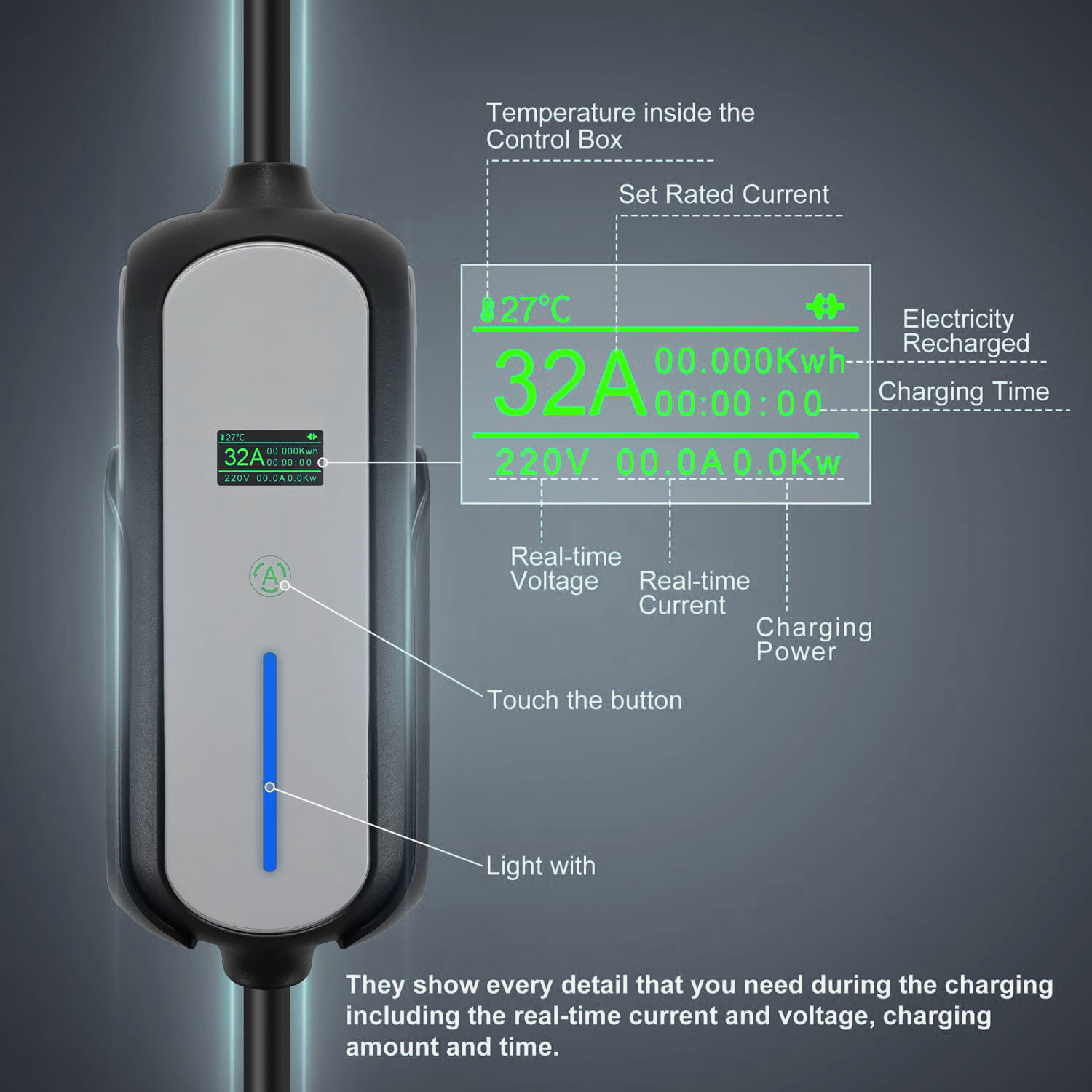 7kw Single Phase Level2 Portab - огляд і ціна Ev Charger 7Kw Single Phase
