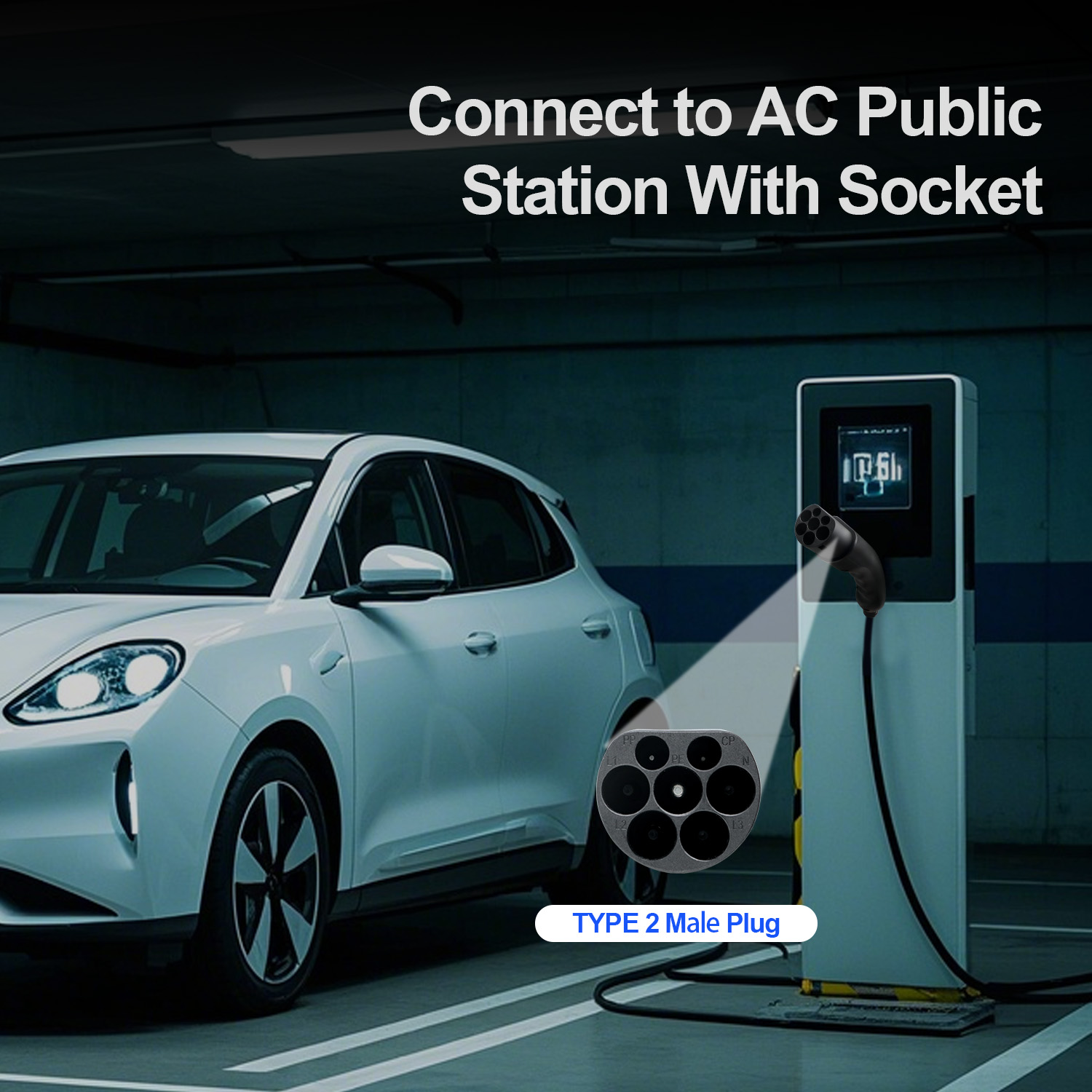 Kolanky Type 2 Male EV Plug 1P - огляд і ціна Ev Charging Cable Type 2 32A