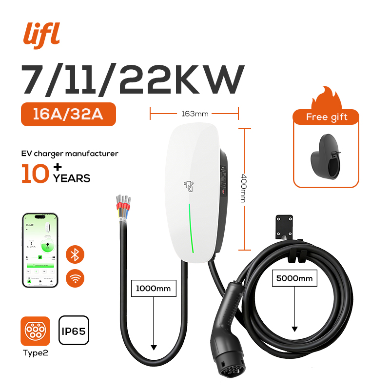 Lifl 7kW 11kW 22kW Wallbox EV  - огляд і ціна Ev Charger 22Kw Wallbox Type 2